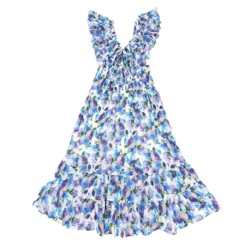 NEW J Crew Cottagecore Cotton voile sun dress Tiered Midi vintage floral Medium